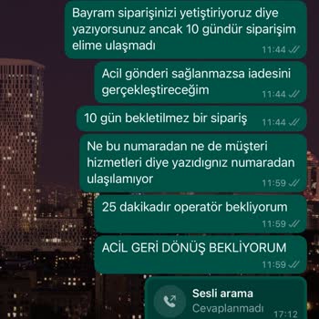 By Zehra Türk Ürünüm Kargolanmadı Ve İletişim Kurulamıyor!