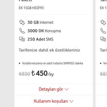 Vodafone Mevcut Müşteriye Fahiş Fiyat