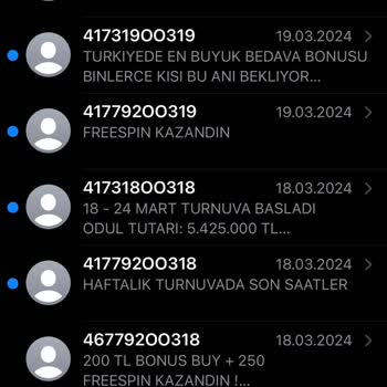 Turkcell Hattıma Bitmek Bilmeyen Bahis Sitelerinden Gelen SMS'ler