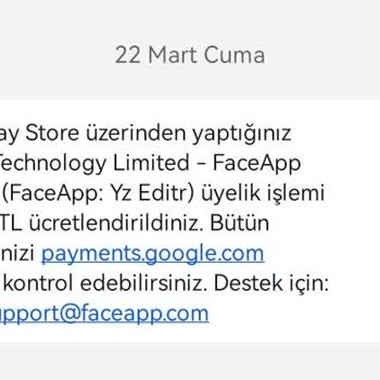 Faceapp İptal Olmuyor Her Ay Para Çekiyor İptali İstiyorum