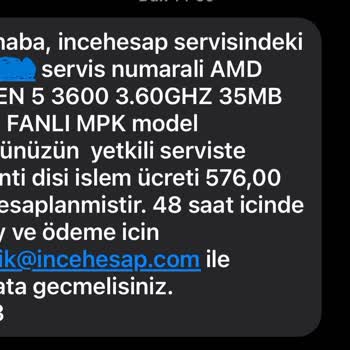 İncehesap Müşteri Memnuniyetsizliği 22.03.2024