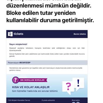 Tickets.com.tr Tickets İade Problemi