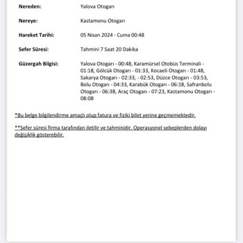 Kamil Koç Otobüs Sefer Hatası