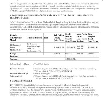 Bosch Satın Aldığım Ürünü Beş Aydır Teslim Etmedi