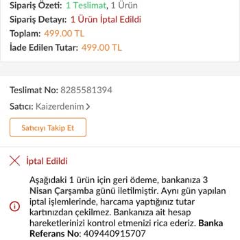 Trendyol Sipariş İptali Para İadesi Yapılmadı!