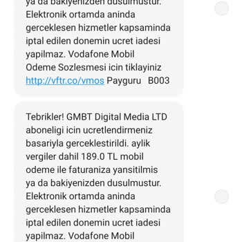 5 Nisan 20024 Vodafone Pay Çekilen Paranın Ücret İadesini