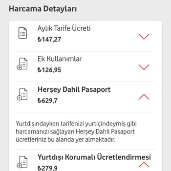Vodafone Yurt Dışı Paket Fatura Kesimi