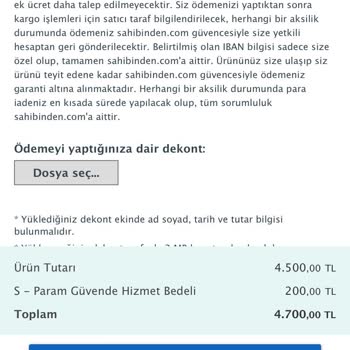 Sahibinden Param Güvende Sorun