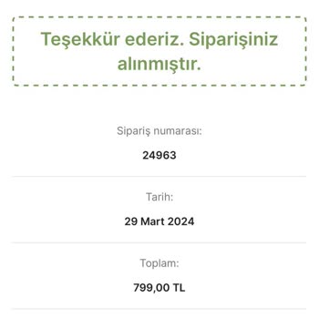 Sonconcept Ürün Siparişim Hakkında Geri Dönüş Bekliyorum