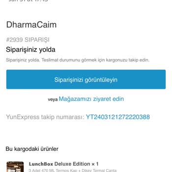 Dharma Caim Ürünü Göndermedi