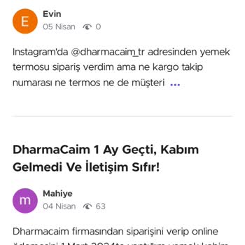 Dharma Caim Ürünü Göndermedi