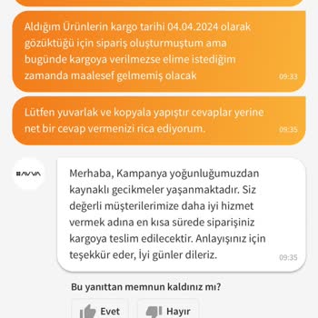 Avva Giyim Müşteri Hizmetleri Ve İletişimde Sıfır Memnuniyet