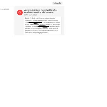 Emek Spor Çok Geç İptal Edilen Sipariş