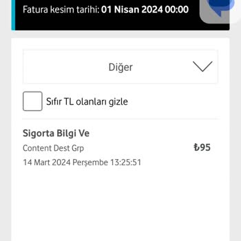 Vodafone Bilgi Dışı Para Kesme