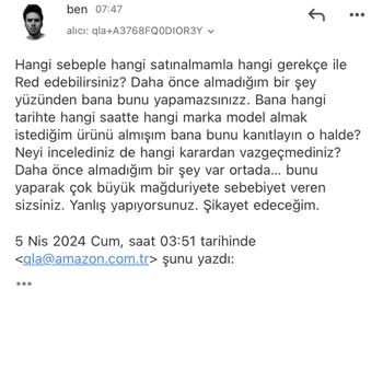 Amazon Siparişim Sürekli Reddediliyor