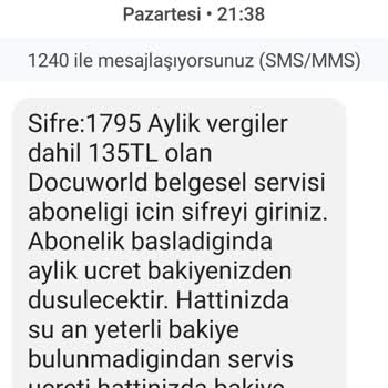 Vodafone Şikayet. Habersiz Docuworld Aboneliği