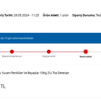 Vodafone Her Şey Yanımda Vodafone Uygulaması Üzerinden Yapılan Deterjan Alışverişinde Yaşanan Eksik Ürün Sorunu