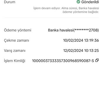 TikTok Param Hesabıma Geçmedi