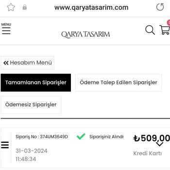 Qarya Tasarım Verilen Siparişleri Göndermiyor