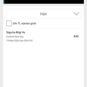 Vodafone Content Dest Grp Bilgi Dışı Para Kesme
