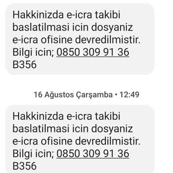 0850 938 30 07 İcra Mesajı Rahatsız Ediyor