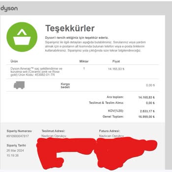 Dyson Siparişim İle Oluşan Mağduriyet