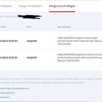 Aras Kargo Akşehir Şubesi Dağıtım Yapamama