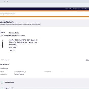 Teknosa İnternetten Aldığım Ürünü Hala Teslim Etmedi