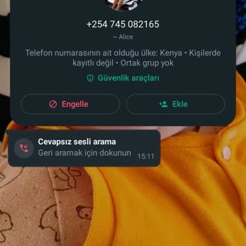 WhatsApp'tan +254 (Afrika /Kenya) Sesli Arama İle Rahatsız Ediliyorum.