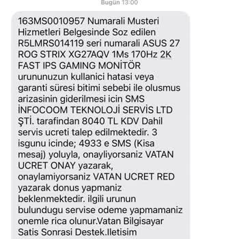 Vatan Bilgisayar'dan Aldığım Monitör Kırık Çıktı