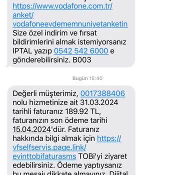 Vodafone Net Aboneliğimi İptal Etmiyor Ve Para İstiyor.