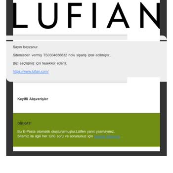 Lufian Siparişim İptal Ettim Ne Durumda