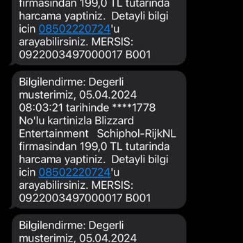 Blizzard Entertainment Tarafından Hesabımdan Para Çekilmesi