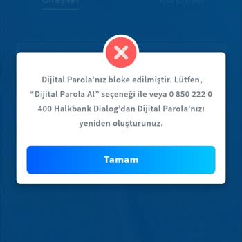 Halkbank Dijital Parola Blokesi