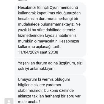 Bets10 Bilinçli Oyun Talebi Olmadan Hesabın Bloke Edilmesi