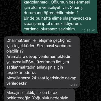 Dharmacaim Online Sitesi 1 Aydan Fazladır Ürünümü Yollamadı