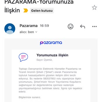 Pazarama Değerlendirmemi İkinci Kez Yayınlamıyor