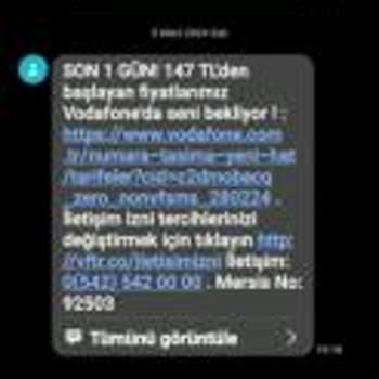 Vodafone Kampanya Mesajları İle Rahatsız Ediyor.