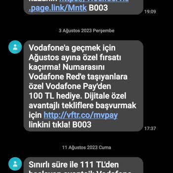 Vodafone Kampanya Mesajları İle Rahatsız Ediyor.