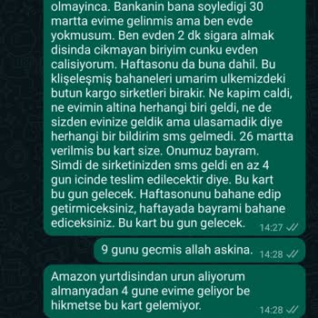 AGT Kurye (aynigunteslim.com) Kredi Kartımı Getirmediler, Evde Yok Diye De Yalan Söylediler