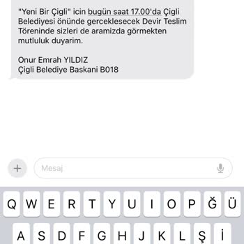 Çiğli Belediyesi Devamlı SMS Atıyor