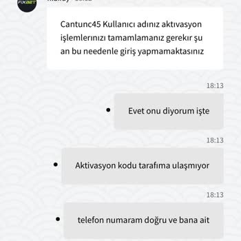 Fixbet Telefon Doğrulama Kodu Tarafıma Ulaşmıyor Aktivasyon Olmuyor
