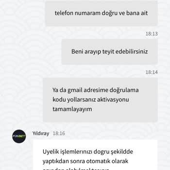 Fixbet Telefon Doğrulama Kodu Tarafıma Ulaşmıyor Aktivasyon Olmuyor