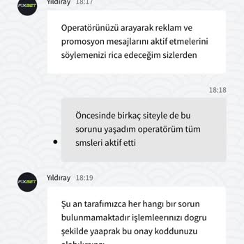 Fixbet Telefon Doğrulama Kodu Tarafıma Ulaşmıyor Aktivasyon Olmuyor