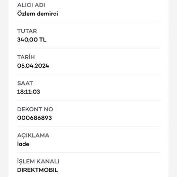 Shopier Lusso De Parfume Eksik Para İadesi