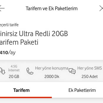 Vodafone Yanlışlıkla Seçilen Tarifenin İptali Ve Önceki Tarifeye Dönüş Talebi