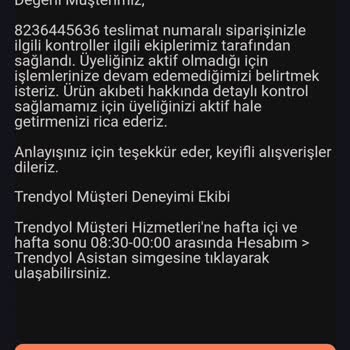 Trendyolmilla Sipariş İadesi Kabul Edilmedi