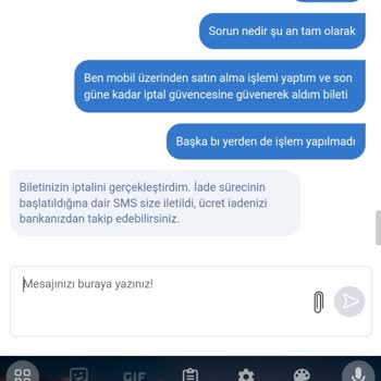 Obilet Biletimi İptal Ettiğini Söyleyip İşlemi Yapmadı.
