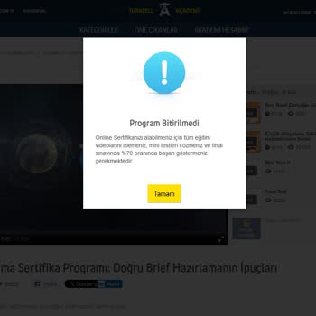 Turkcell Akademi Pazarlama Sertifika Programı Bazı Videolar Açılmıyor