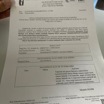 Şirinyer Vergi Dairesi Müdürlüğü Şirinyer Vergi Dairesi İcra Servisi Usulsüzlük